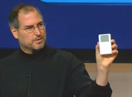 Steve Jobs with the first iPod